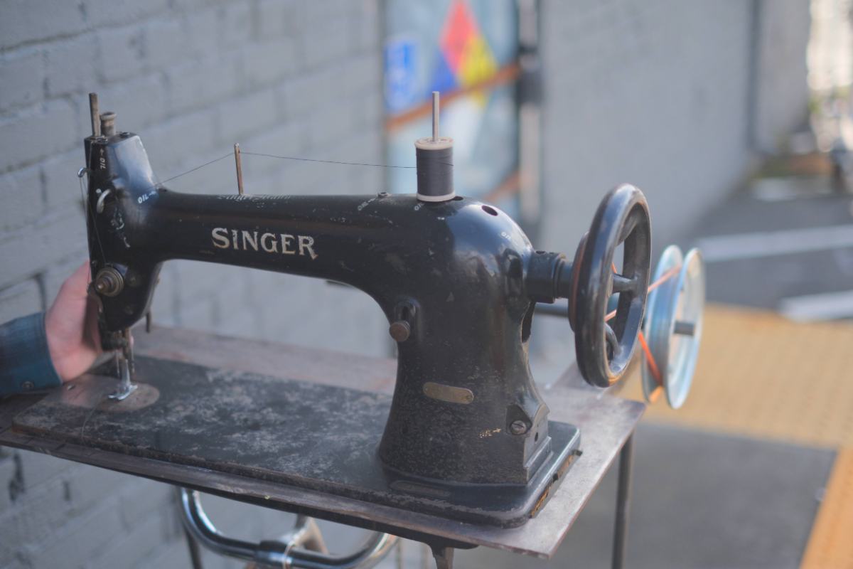 The Singer sewing machine head